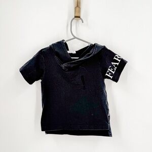 Black Cotton Blend Sweatshirt Hoodie